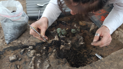 Burial Archaeologists Gold Cremation Coins Lambda